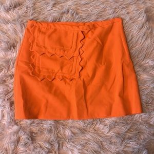 Orange mini skirt